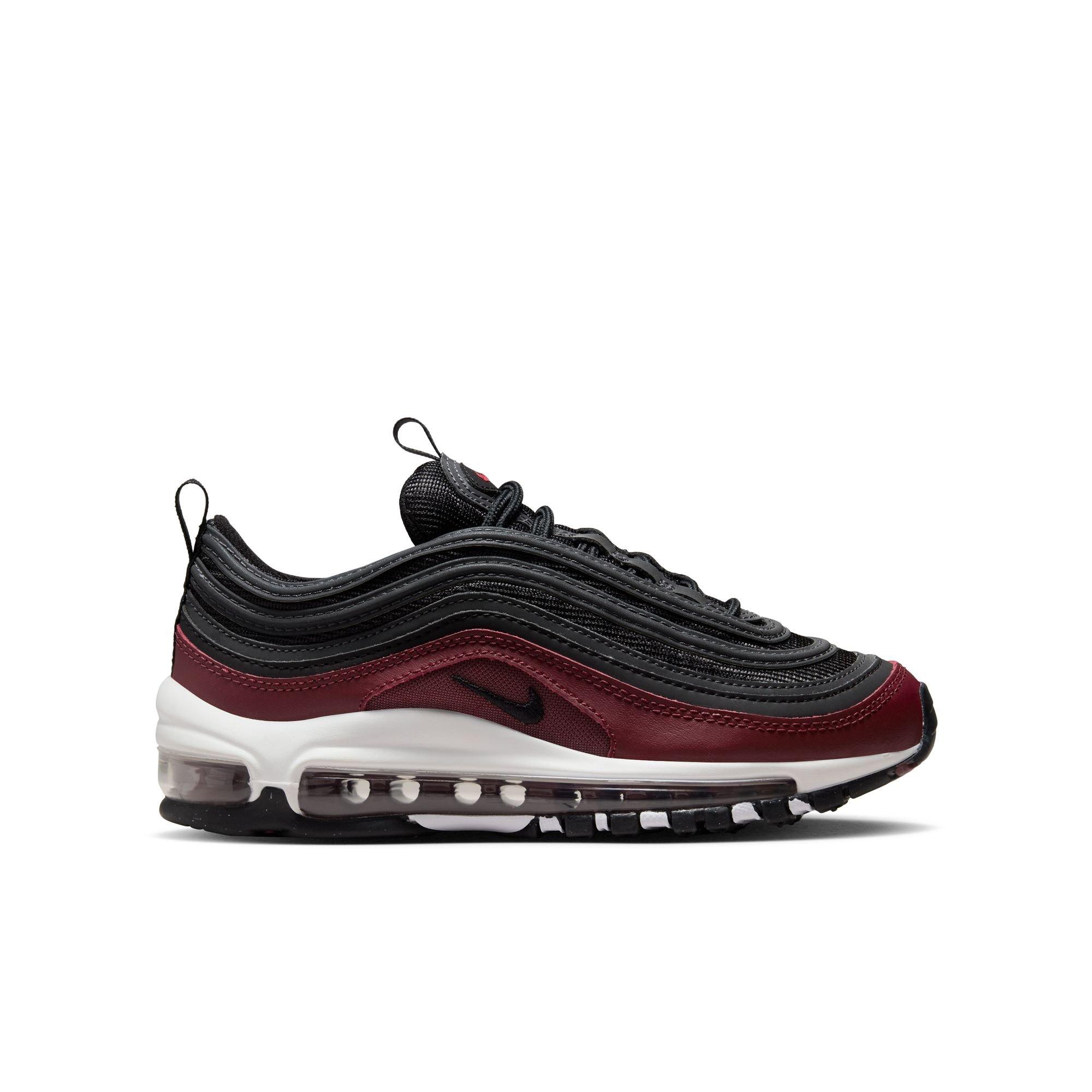 Nike Girls Air Max 97 Shoes Black Red Size 04.5